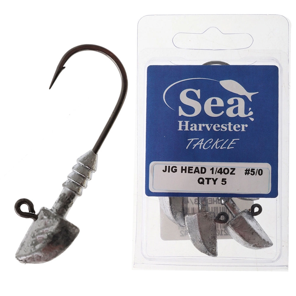 Sea Harvester Soft Bait Jig Heads 5/0 1/4oz Qty 5