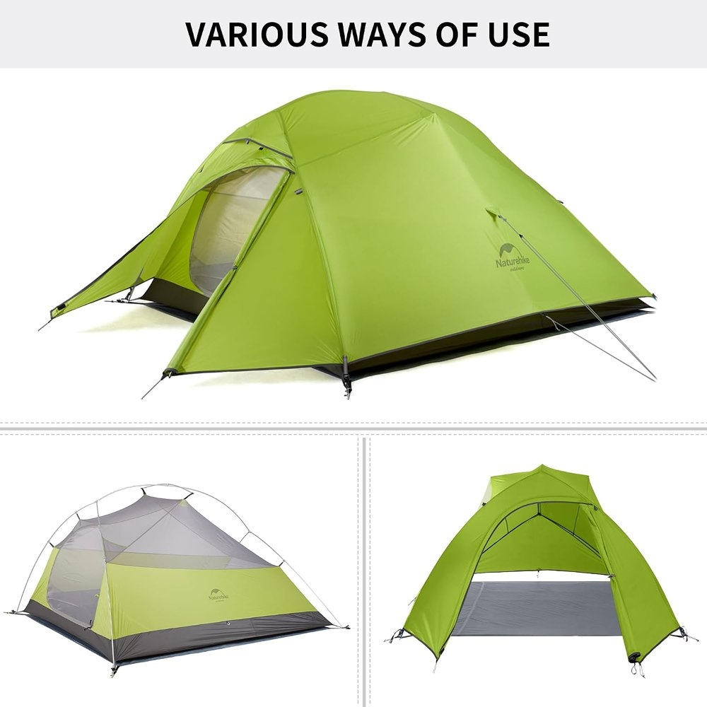 Naturehike Cloud Up 3-Person Ultralight Backpacking Tent Mustard Green