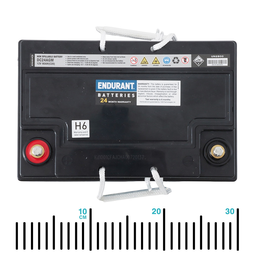 Endurant Cycle Master AGM DC24AGM Marine Deep Cycle Battery 12V 90Ah