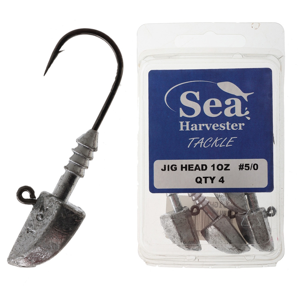 Sea Harvester Soft Bait Jig Heads 5/0 1oz Qty 4