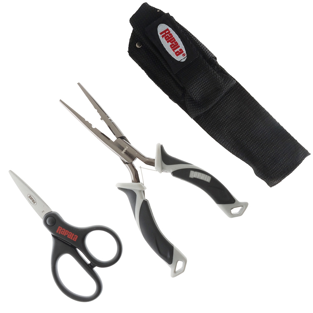 Rapala Fisherman's 16cm Pliers and Super Line Scissors with Sheath