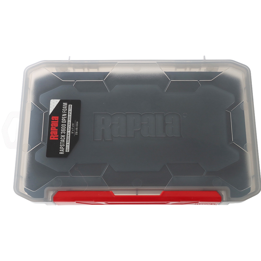 Rapala RapStack 3600 Tackle Box 28 x 18 x 4cm - Slotted Open Foam Tray 