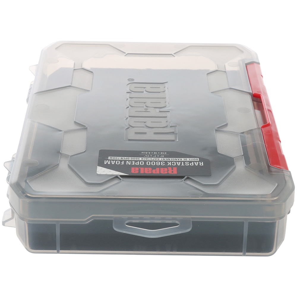 Rapala RapStack 3600 Tackle Box 28 x 18 x 4cm - Slotted Open Foam Tray 