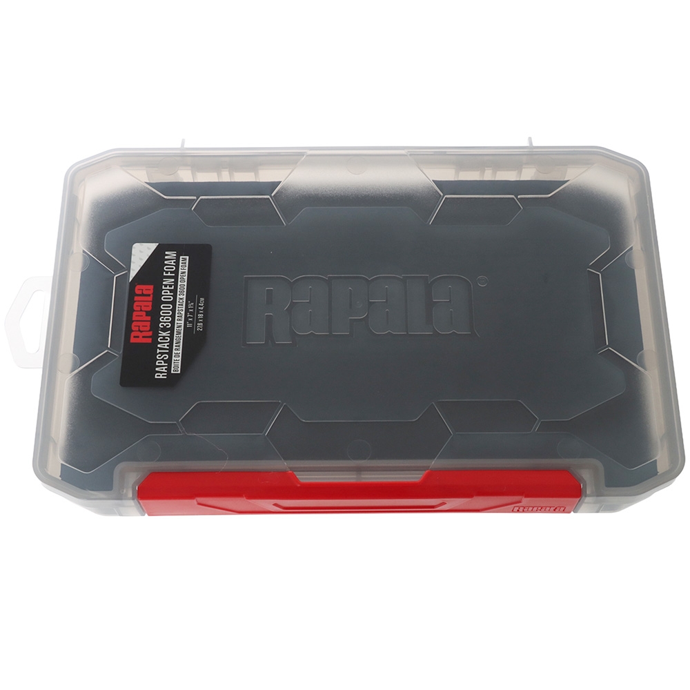 Rapala RapStack 3600 Tackle Box 28 x 18 x 4cm - Slotted Open Foam Tray 
