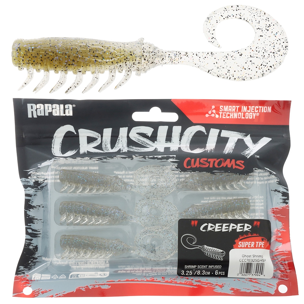 Rapala CrushCity Creeper Soft Bait 8.25cm Qty 6 Ghost Shrimp