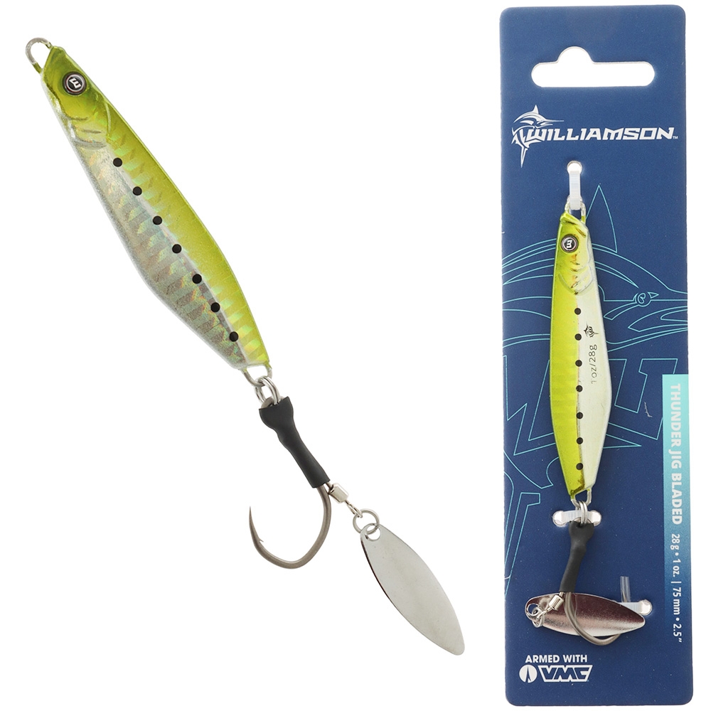Williamson Thunder Jig Bladed Lure 76mm 28g Green Sardine