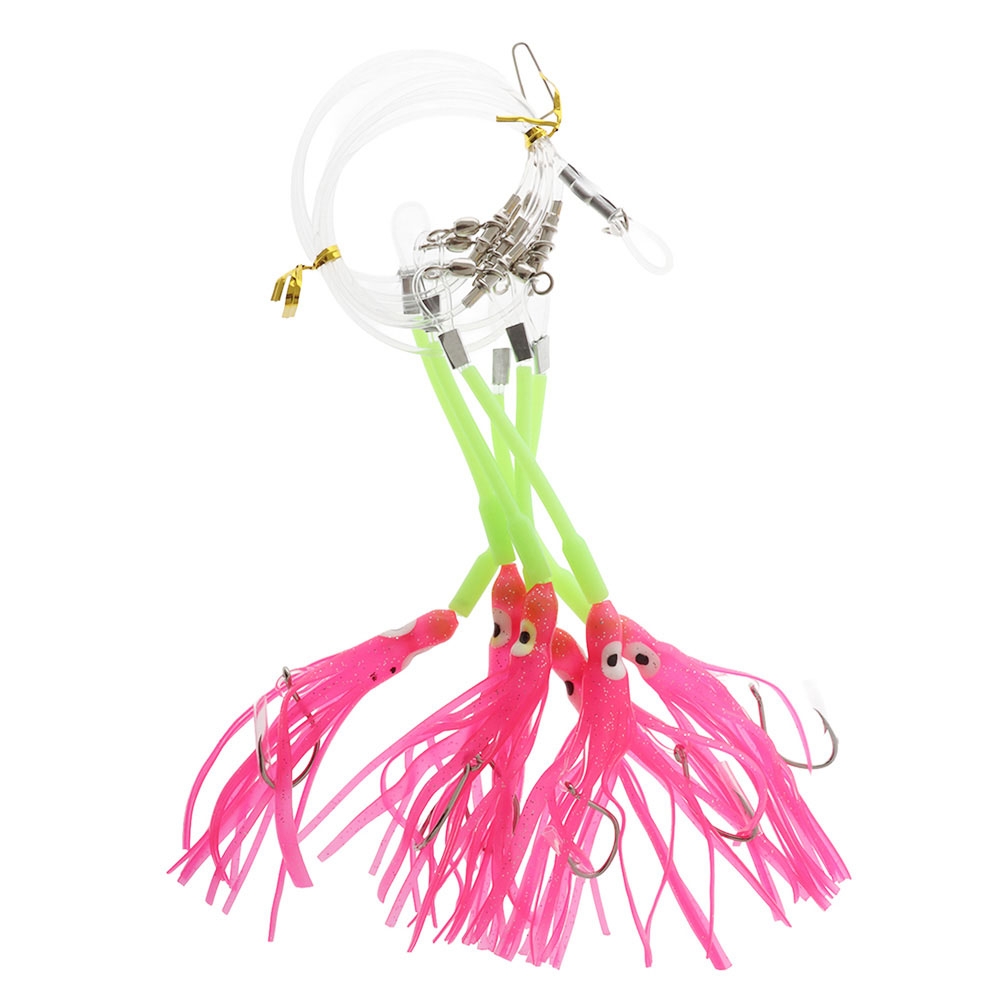 Holiday Lumo 6-Squid Skirt Lure Rig 6/0