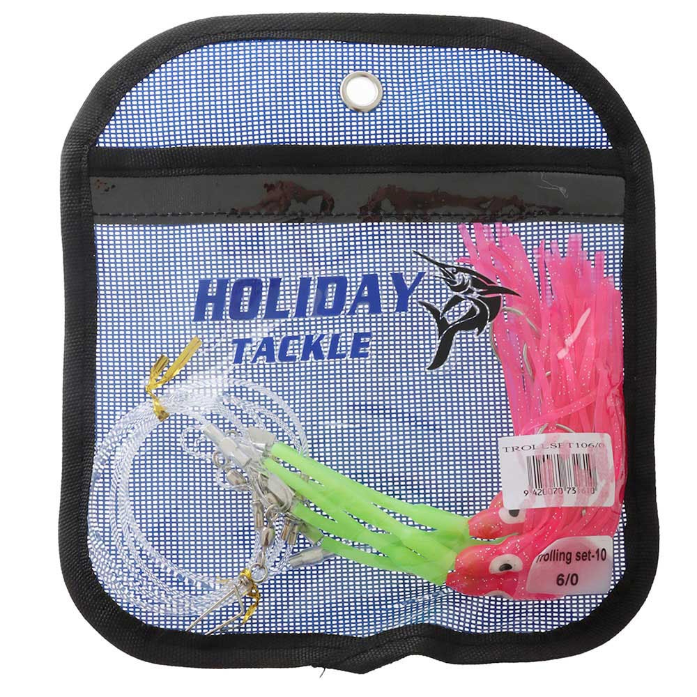 Holiday Lumo 6-Squid Skirt Lure Rig 6/0
