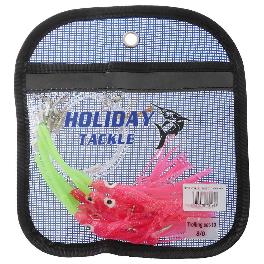 Holiday Lumo 6-Squid Skirt Lure Rig 8/0
