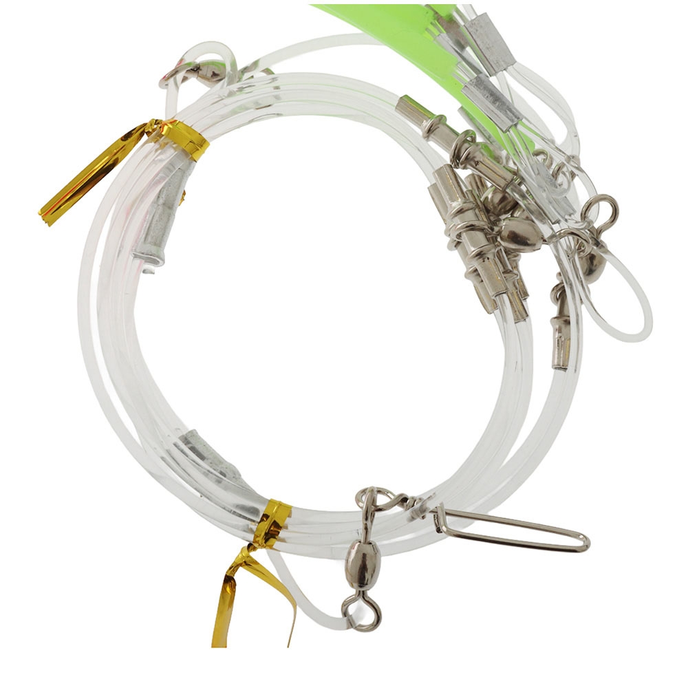 Holiday Lumo 6-Squid Skirt Lure Rig 8/0