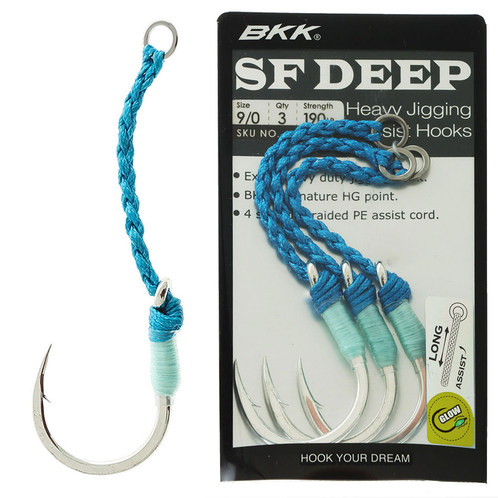 BKK SF Deep-HG Long Jigging Assist Hooks 9/0 Qty 3
