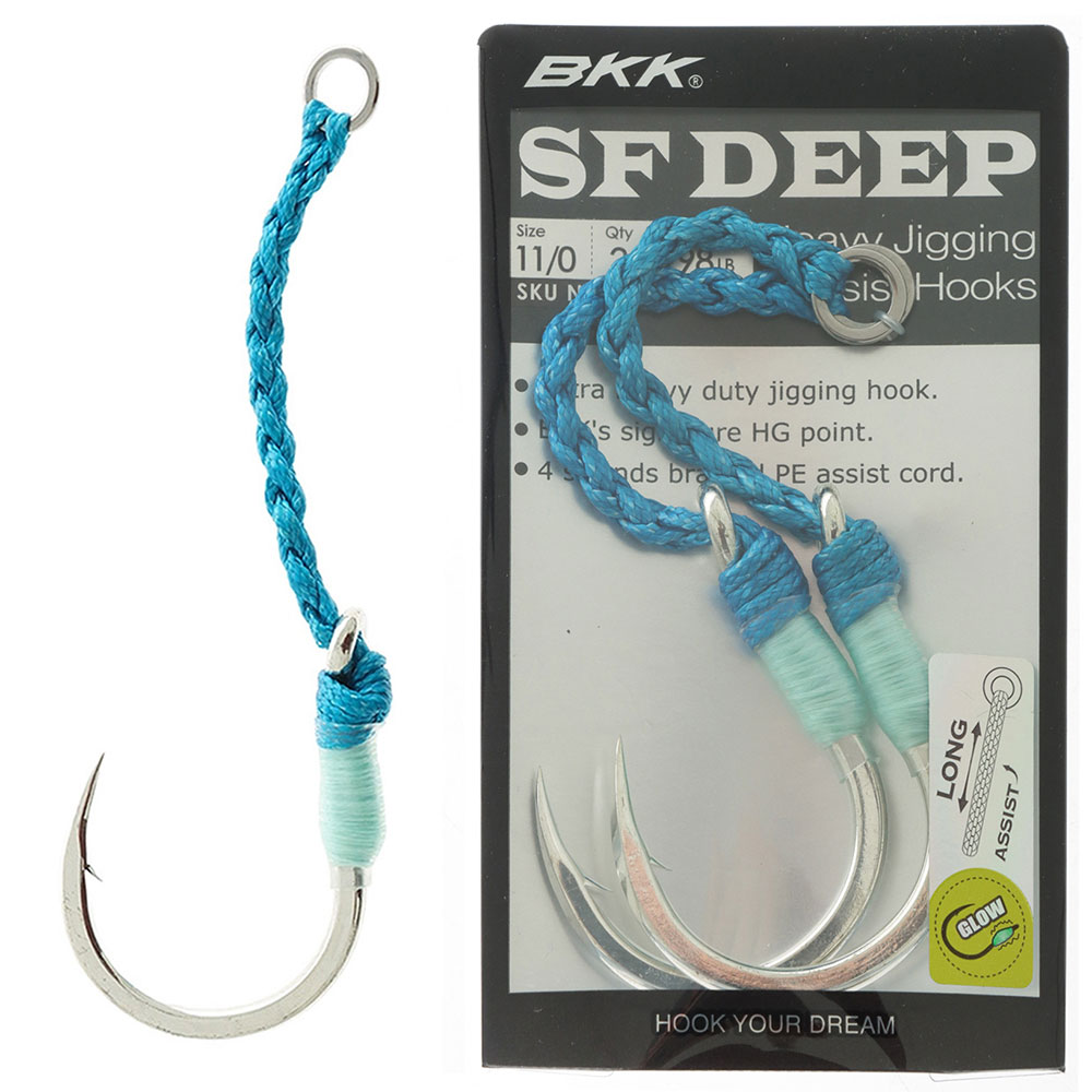 BKK SF Deep-HG Long Jigging Assist Hooks 11/0 Qty 2