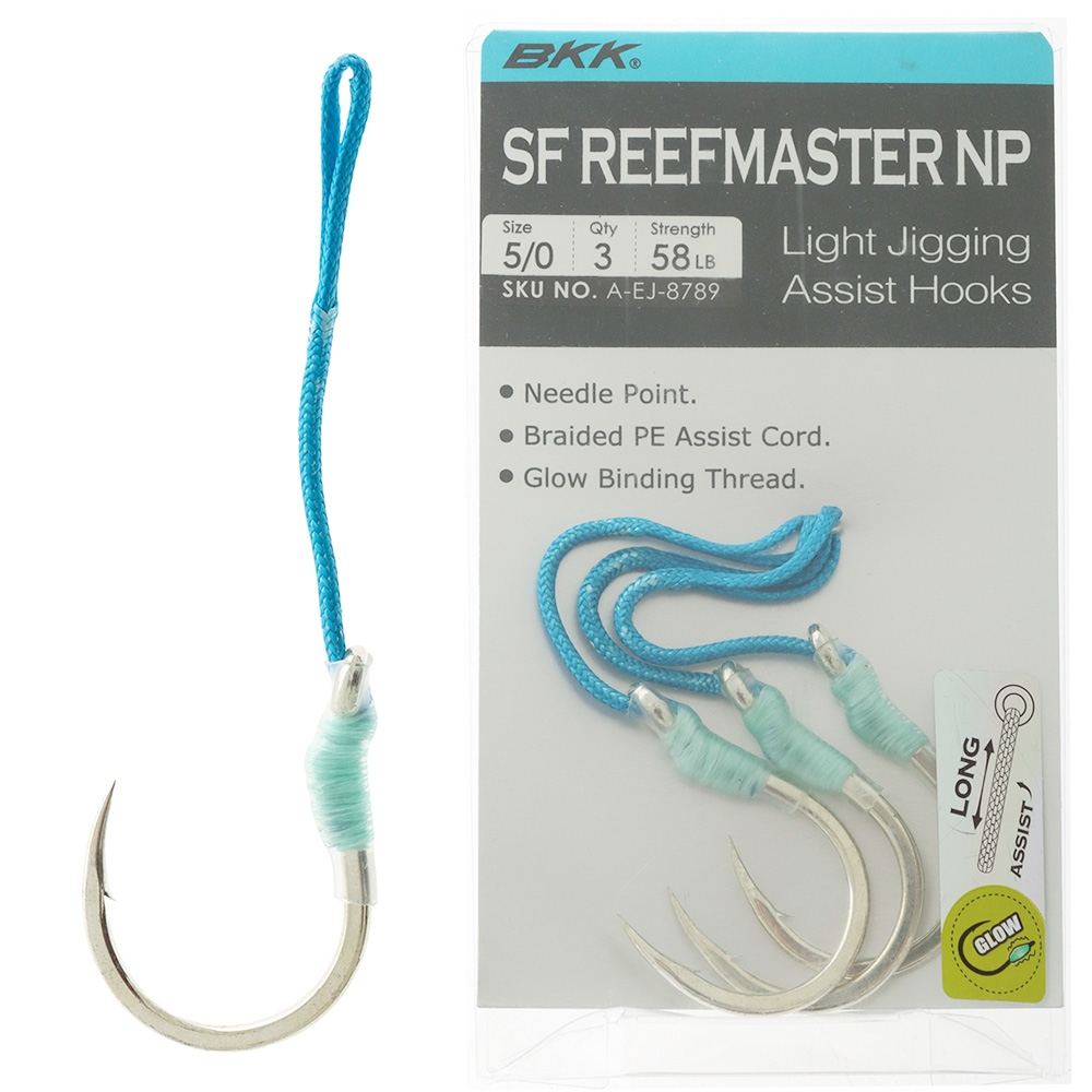 BKK SF Reefmaster-NP Long Jigging Assist Hooks 5/0 Qty 3