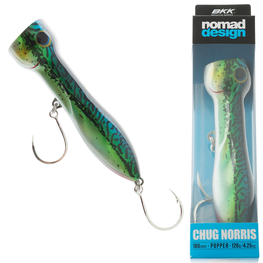 Nomad Design Chug Norris Popper 180mm 120g Silver Green Mackerel