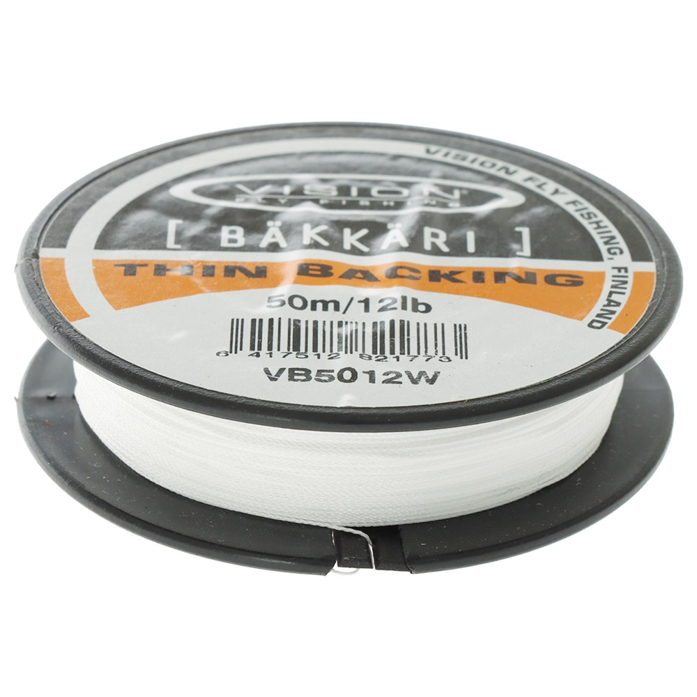 Vision Bakkari Thin Fly Line Backing 50m 12lb White