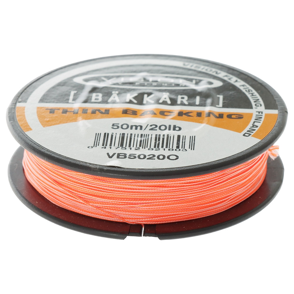 Vision Bakkari Thin Fly Line Backing 50m 20lb Orange