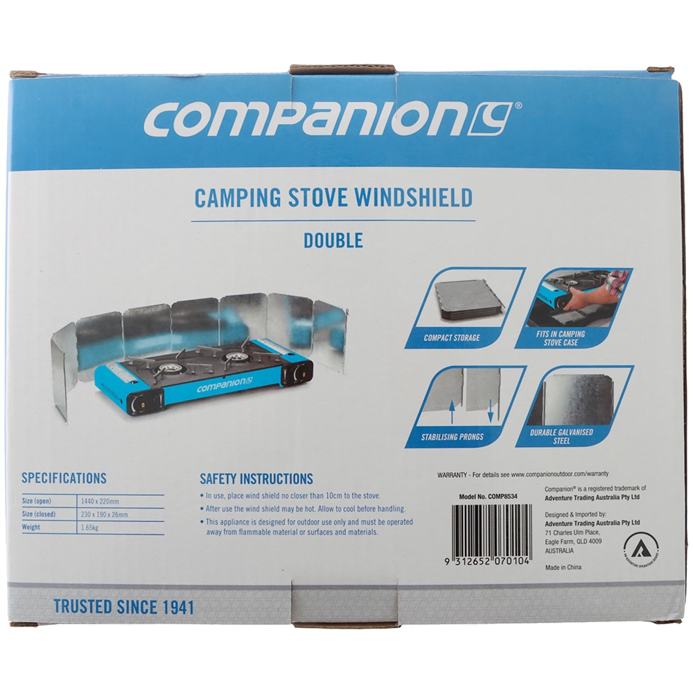 Companion Double Burner Stove Windshield