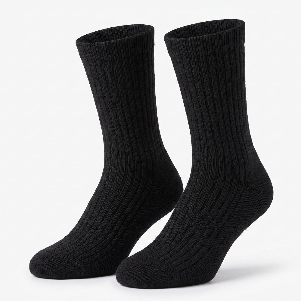 Black Shag Merino Quarter Hiking Socks Black 
