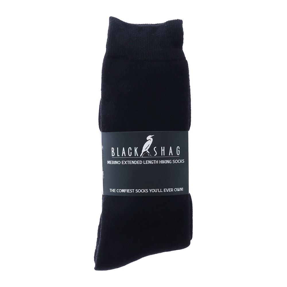Black Shag Merino Quarter Hiking Socks Black 