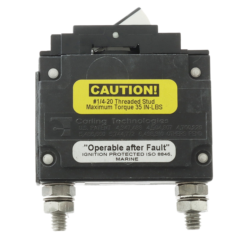 Blue Sea C-Series Flat Rocker Circuit Breaker Single Pole 100A