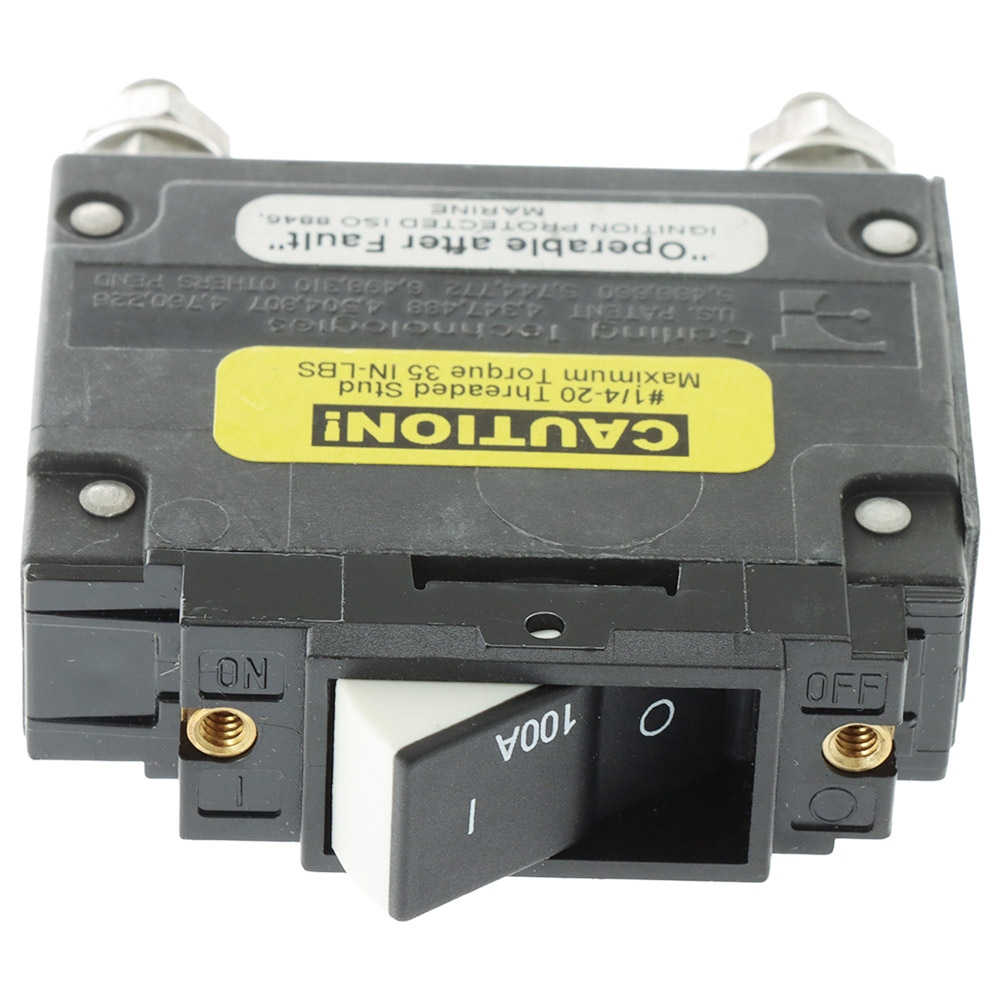 Blue Sea C-Series Flat Rocker Circuit Breaker Single Pole 100A