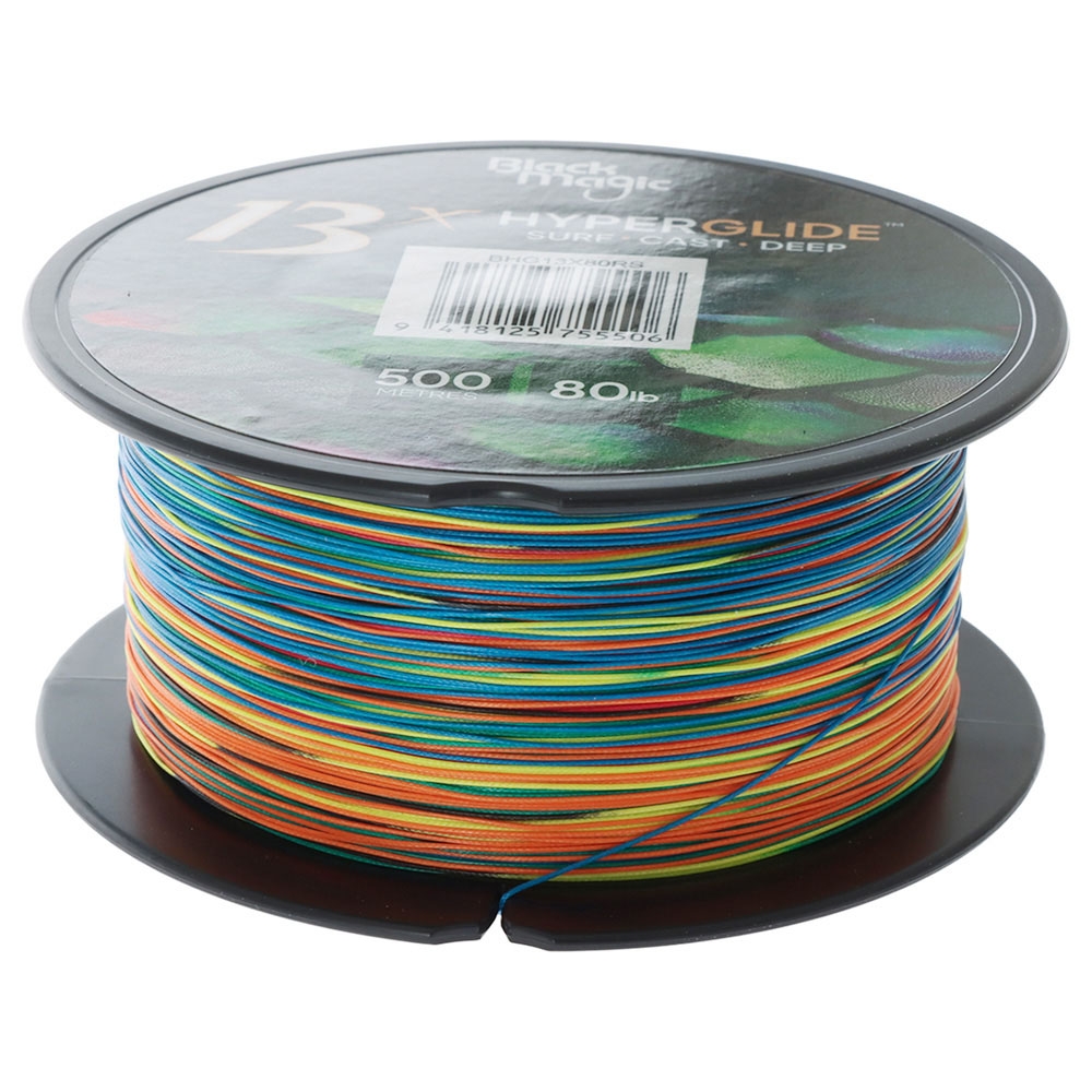 Black Magic Hyperglide 13x Saltwater Braid Rainbow 500m PE8 80lb 0.47mm