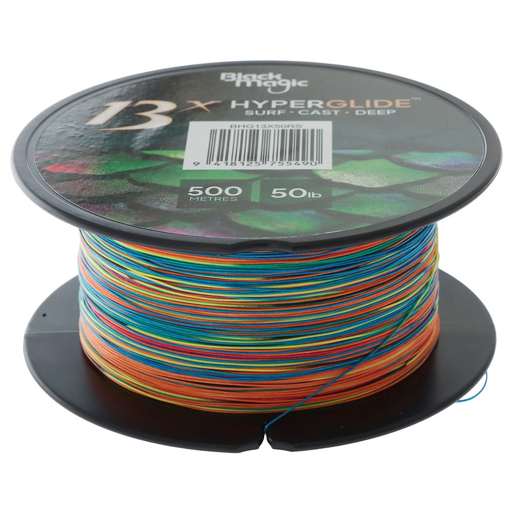 Black Magic Hyperglide 13x Saltwater Braid Rainbow 500m PE6 50lb 0.405mm