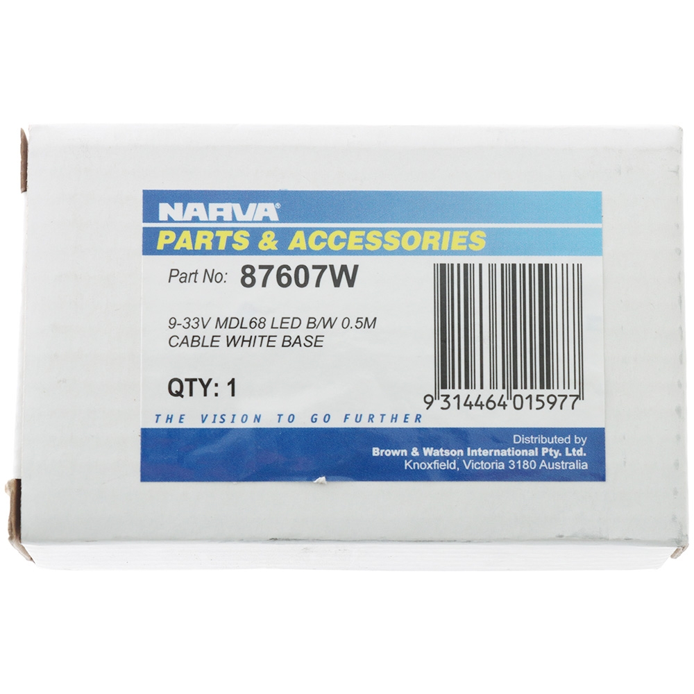 Narva Model 68 LED Courtesy Lamp White Bezel Blue/White Light 9-33V