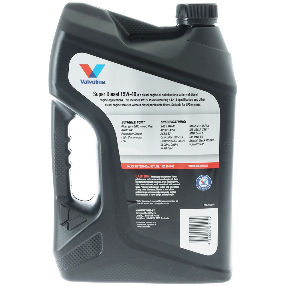 Valvoline Super Diesel 15W-40 Engine Oil 5L