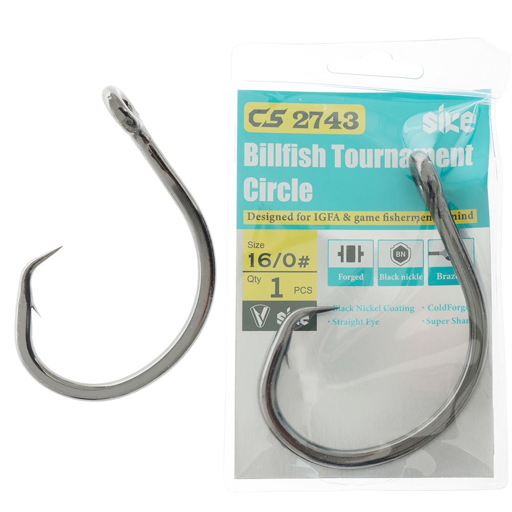 Sike CS2743 Billfish Tournament Circle Hooks 16/0 Qty 1
