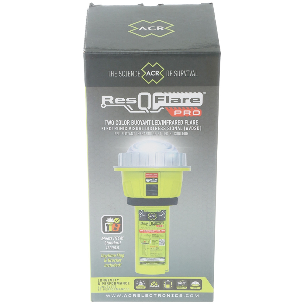 ACR ResQFlare PRO Electronic Boat Flare eVDSD with Daytime Distress Flag