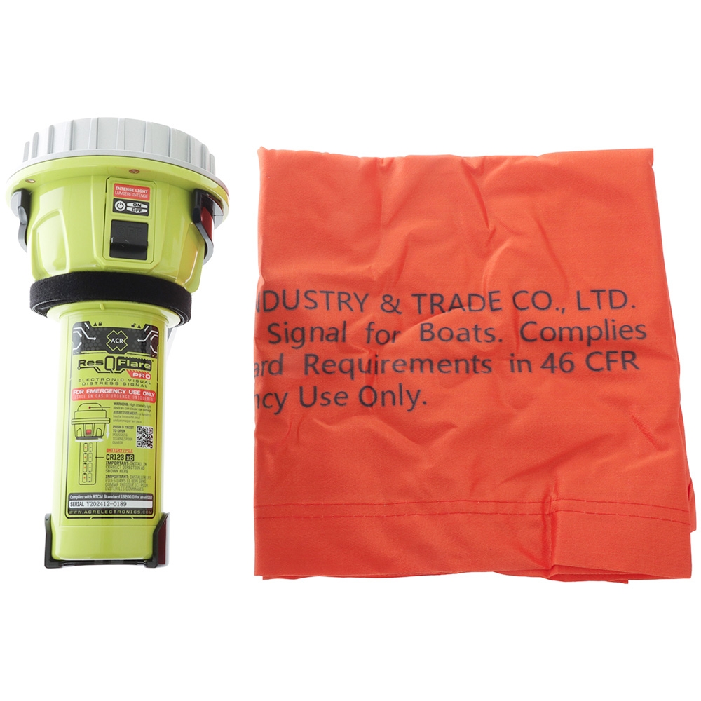 ACR ResQFlare PRO Electronic Boat Flare eVDSD with Daytime Distress Flag