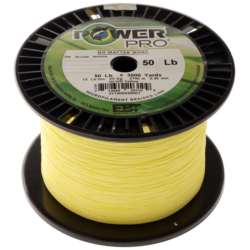 PowerPro High-Visibility Yellow Braid 50lb 3000yd