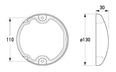 Hella Marine EuroLED 130 White Lamp Black Shroud