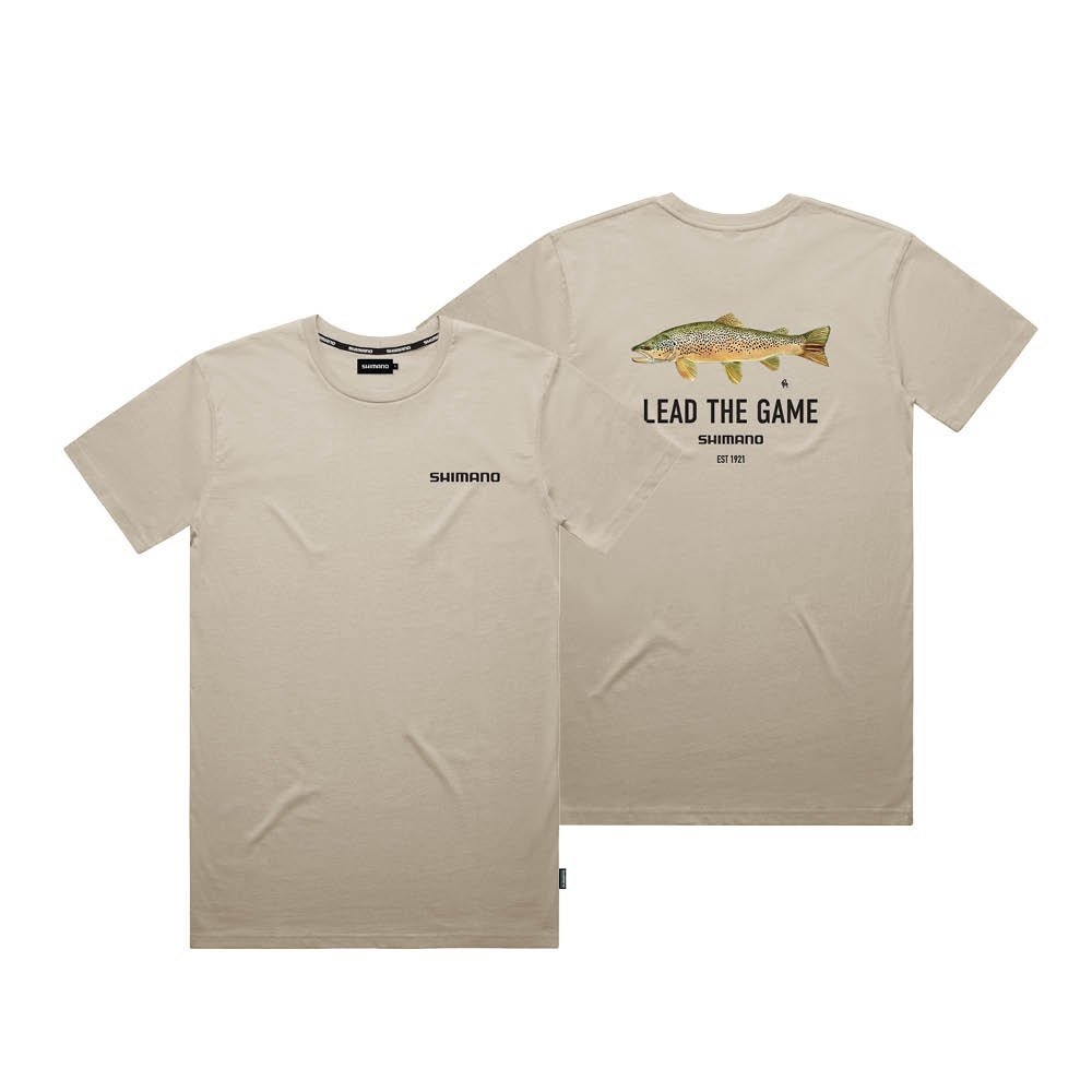 Shimano Lead The Game Mens T-Shirt Brown Trout