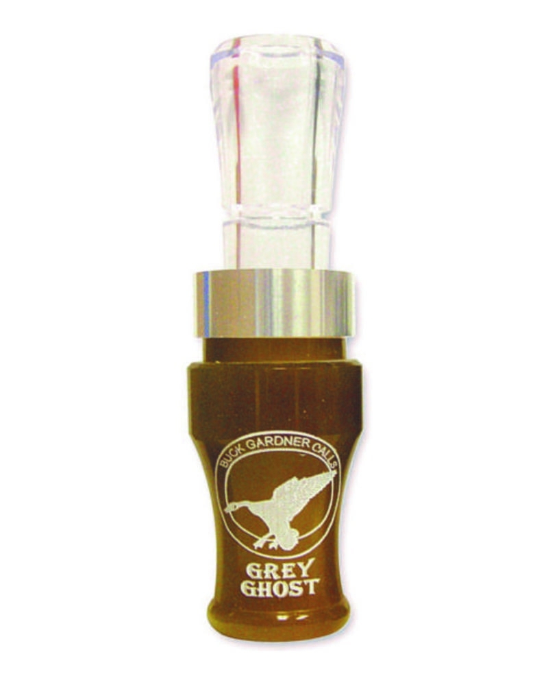 Buck Gardner Polycarbonate Goose Call Grey Ghost Golden Oak/Clear