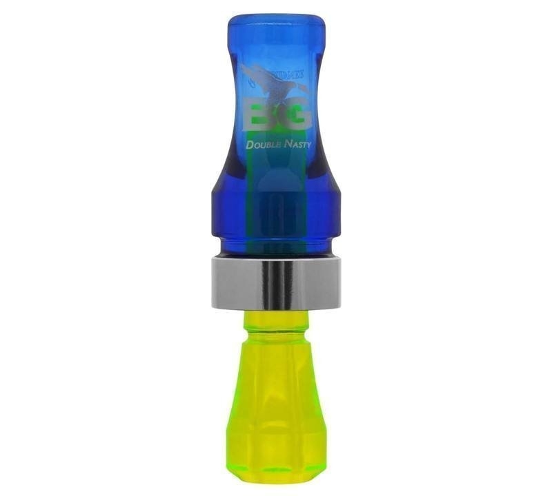 Buck Gardner Double Nasty Double Reed Poly Duck Call Blue/Fluorescent Green