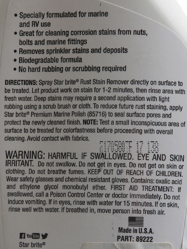 Star Brite Rust Stain Remover 650ml