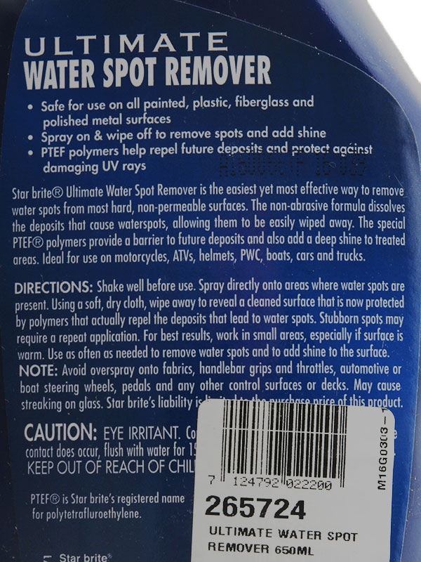 Star Brite Ultimate Water Spot Remover Spray 650ml