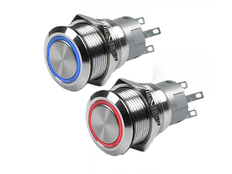 Hella Marine Stainless Steel LED Switches Momentary 12V Red LED Illumination