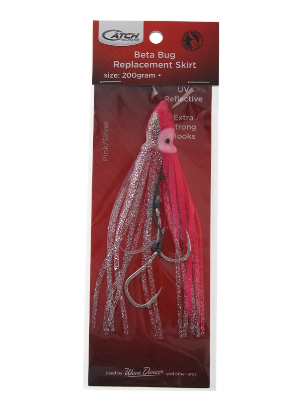 Catch Beta Bug Replacement Assist Rigs 155mm Pink/Silver Qty 1