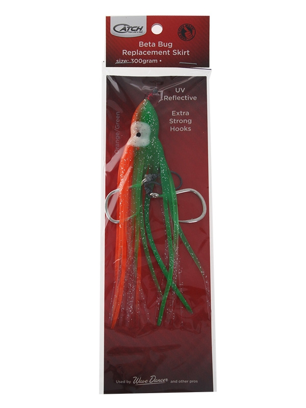 Catch Beta Bug Replacement Assist Rigs 135mm Orange/Green Qty 1