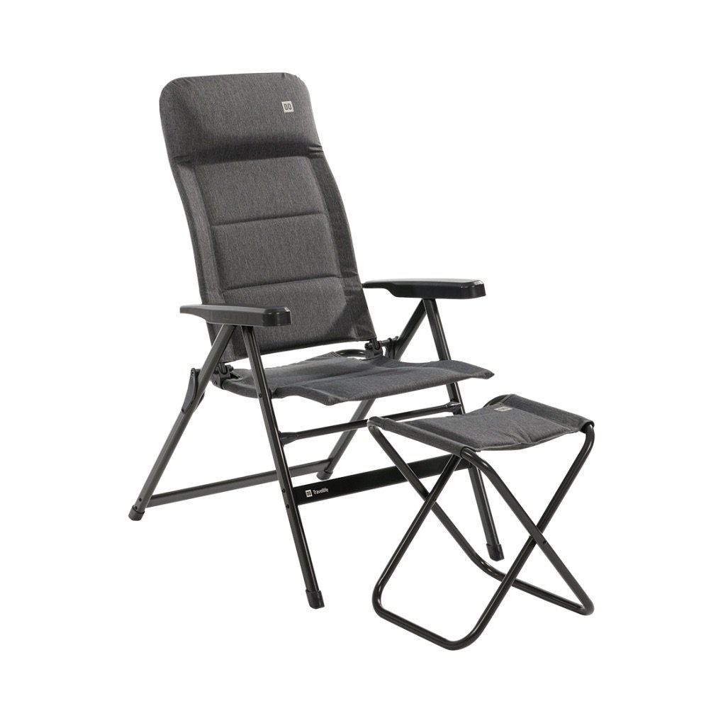 Travellife Lago Recliner Comfort Camping Chair Stormy Grey