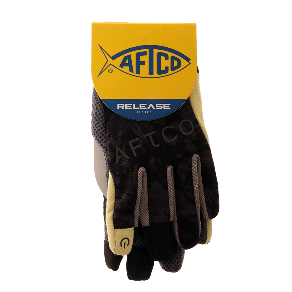 AFTCO Leader and Release Gloves Dark Storm Camo Medium