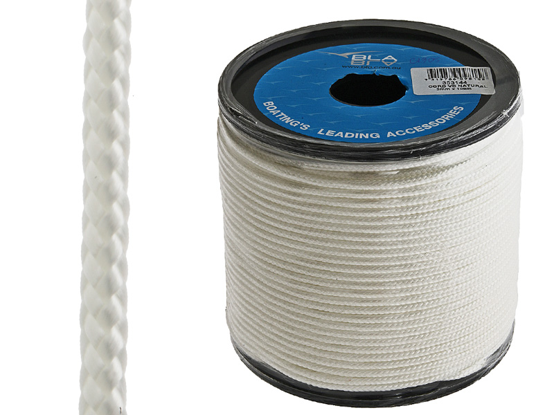 BLA Plaited Polyester Venetian Blind Cord - White 3mm 100m