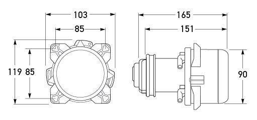 Hella Marine 90mm H7 Headlamp Main Beam