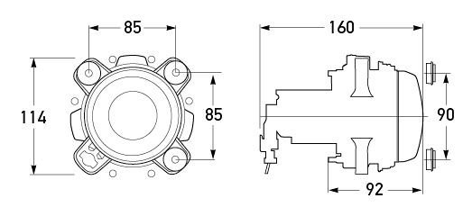 Hella Marine 90mm H1 Headlamp Main Beam