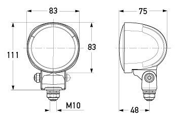 Hella Marine M70 LED Work Lamp Close Range 9-33vs