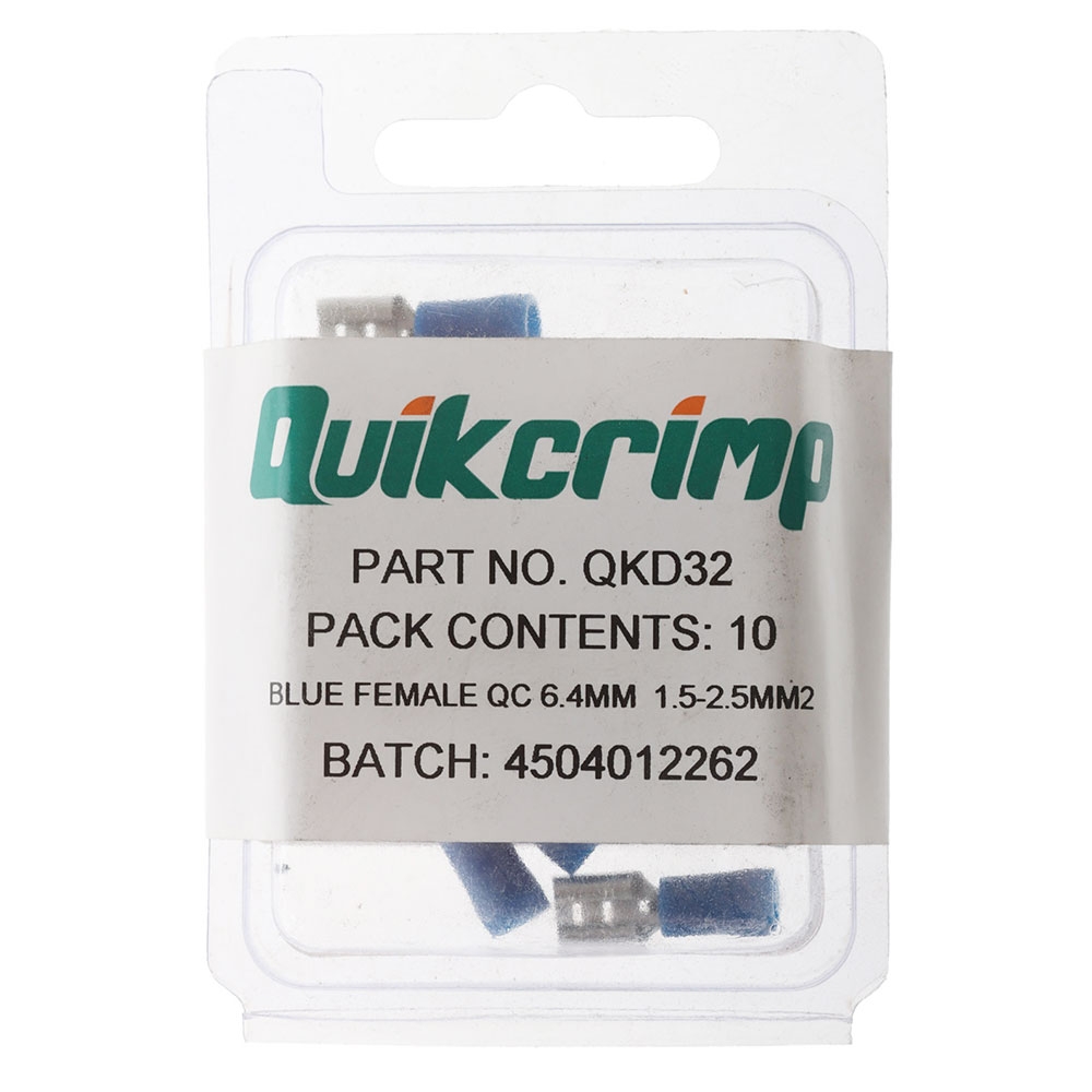 Pre-insulated External Spade Terminals - Blue 10 Pack