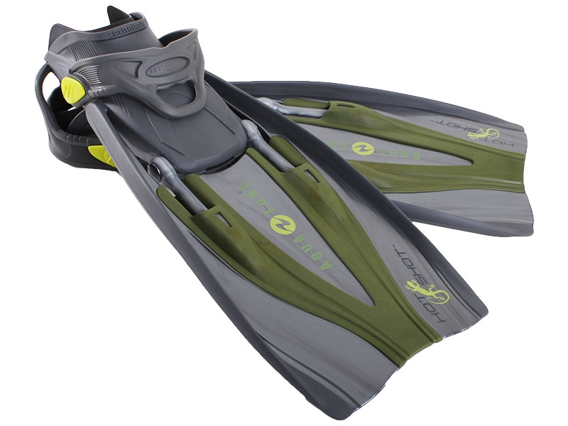 Aqualung Hotshot Adjustable Dive Fins Green Adult Small